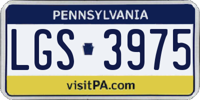 PA license plate LGS3975