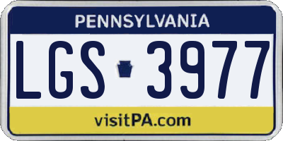 PA license plate LGS3977