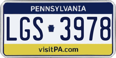 PA license plate LGS3978