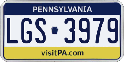 PA license plate LGS3979