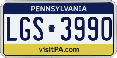 PA license plate LGS3990