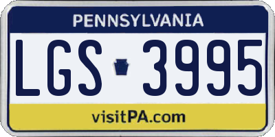 PA license plate LGS3995