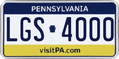 PA license plate LGS4000