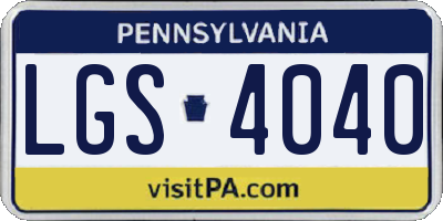 PA license plate LGS4040