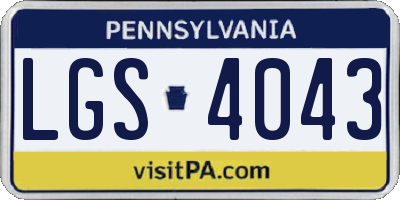 PA license plate LGS4043