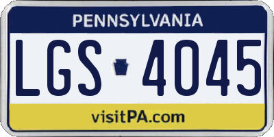 PA license plate LGS4045