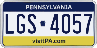PA license plate LGS4057