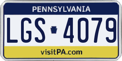 PA license plate LGS4079