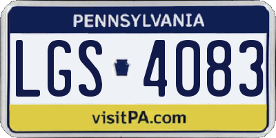 PA license plate LGS4083