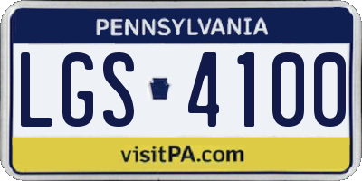 PA license plate LGS4100