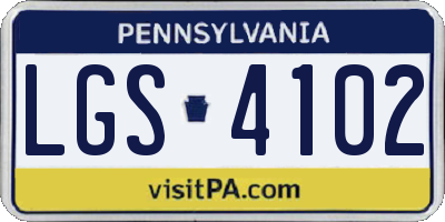 PA license plate LGS4102