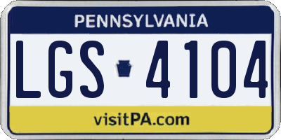 PA license plate LGS4104