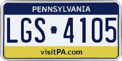PA license plate LGS4105