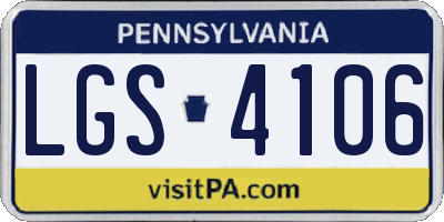 PA license plate LGS4106