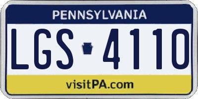 PA license plate LGS4110