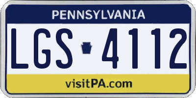 PA license plate LGS4112
