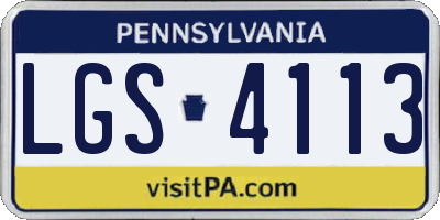 PA license plate LGS4113