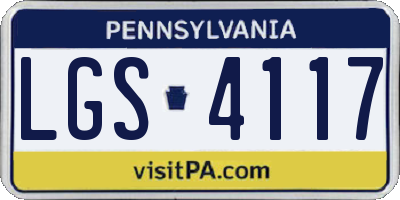 PA license plate LGS4117
