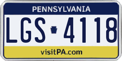 PA license plate LGS4118