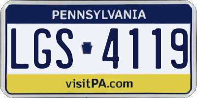 PA license plate LGS4119