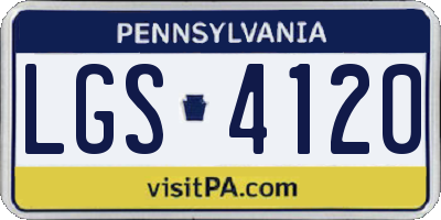 PA license plate LGS4120