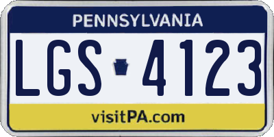 PA license plate LGS4123