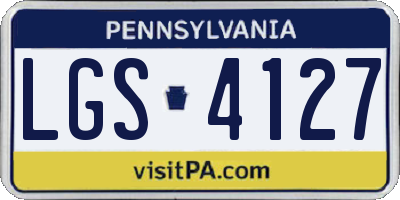 PA license plate LGS4127