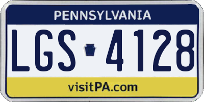 PA license plate LGS4128