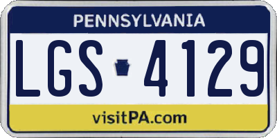 PA license plate LGS4129