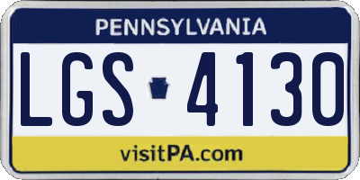 PA license plate LGS4130