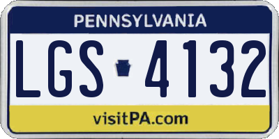 PA license plate LGS4132
