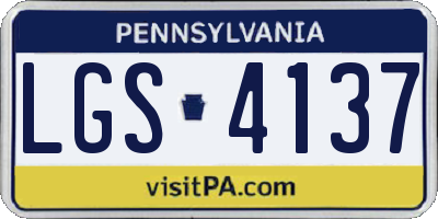 PA license plate LGS4137