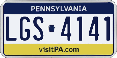 PA license plate LGS4141