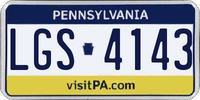 PA license plate LGS4143