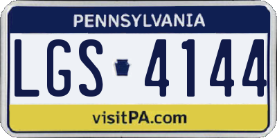 PA license plate LGS4144