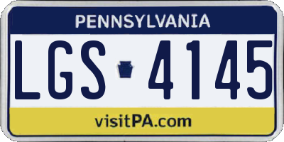 PA license plate LGS4145