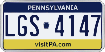 PA license plate LGS4147
