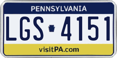 PA license plate LGS4151