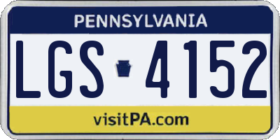 PA license plate LGS4152