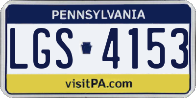 PA license plate LGS4153