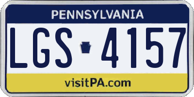 PA license plate LGS4157