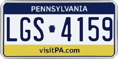 PA license plate LGS4159