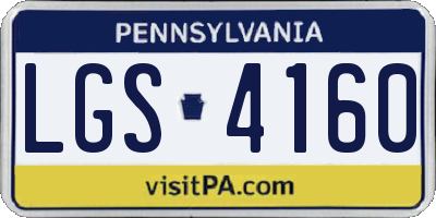 PA license plate LGS4160