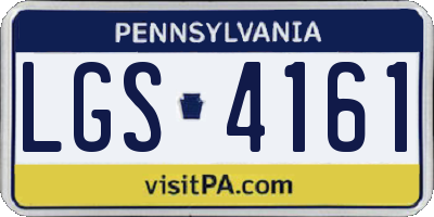 PA license plate LGS4161