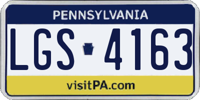 PA license plate LGS4163