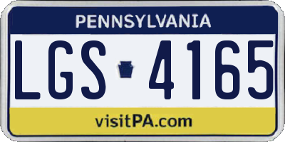 PA license plate LGS4165