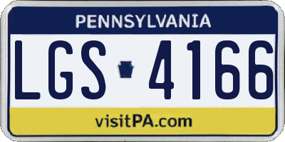 PA license plate LGS4166