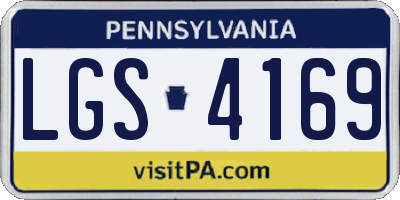 PA license plate LGS4169