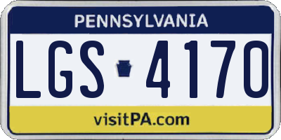 PA license plate LGS4170