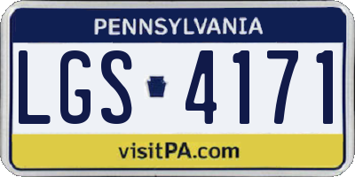 PA license plate LGS4171